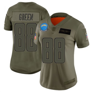 Los Angeles Chargers NFL Football Virgil Green Olive Jersey Women Limited #88 2019 Salute to Service->los angeles chargers->NFL Jersey